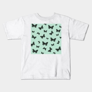 Blue scattered butterfly pattern Kids T-Shirt